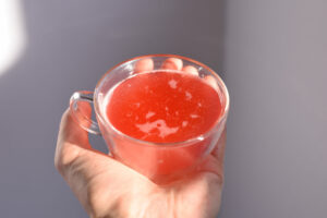 This is the kombucha fermented and carbonated. It has fruit juices to give it's rich colour and taste.
